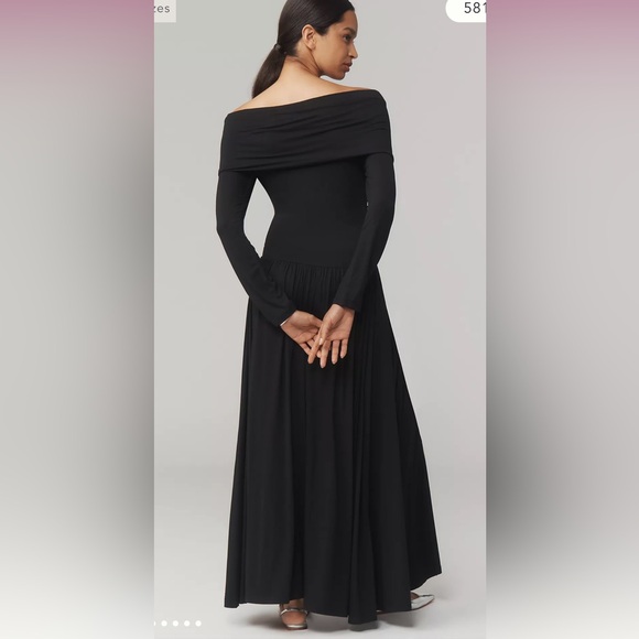 By Anthropologie Long-Sleeve Off-The-Shoulder Knit Maxi Dress - Picture 2 of 4